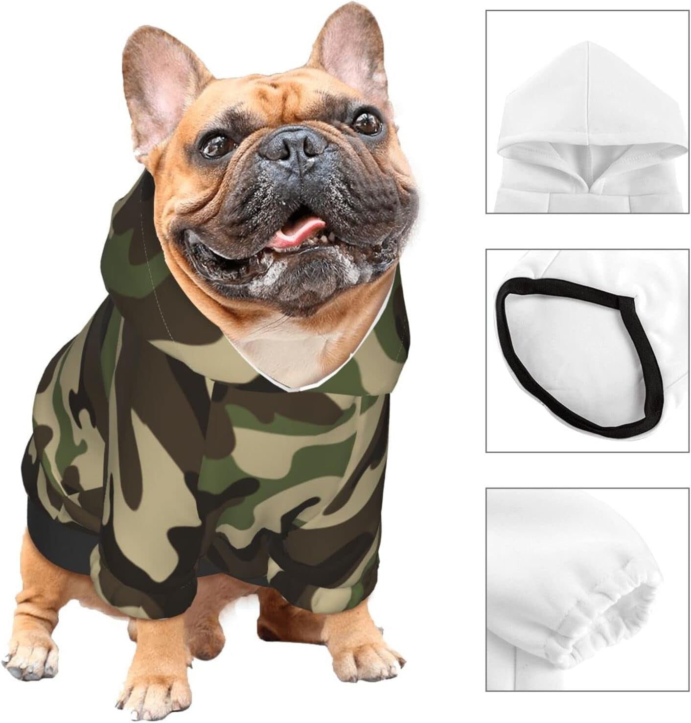 Camo Small Durable Dog Coat Camo Costume Pet Winter Sweatshirt Puppy Clothes Camo Dog Hoodies for Small Dogs Pets