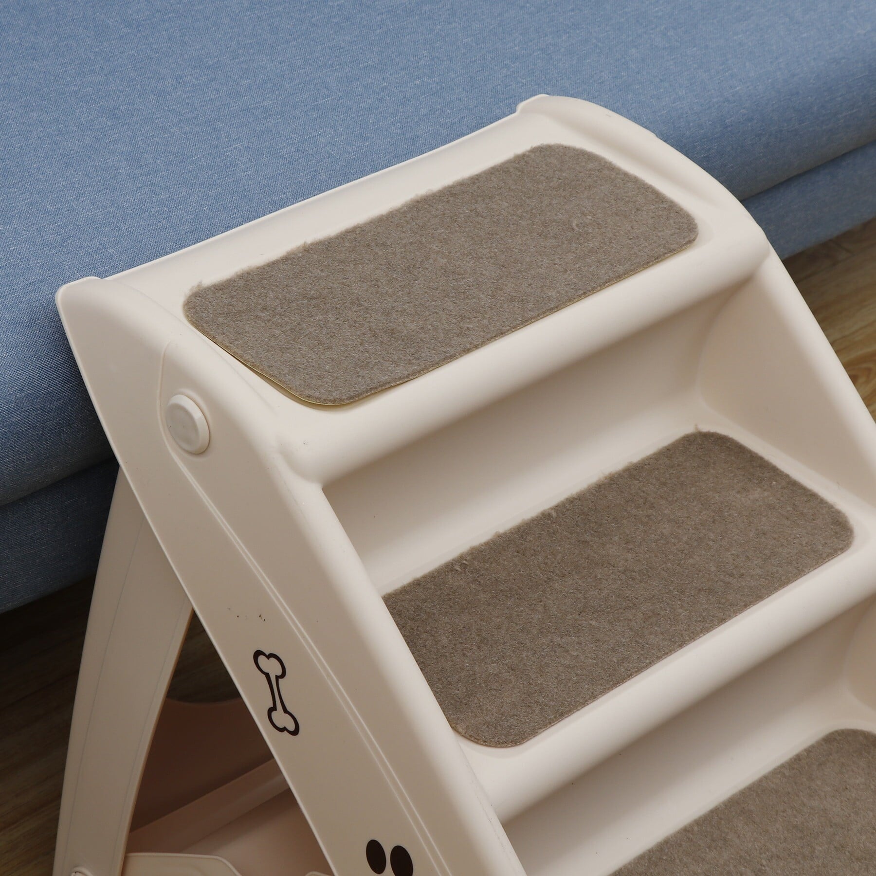 4 Steps Pet Stairs Ladder Washable Foldable Steps for Dogs and Cats