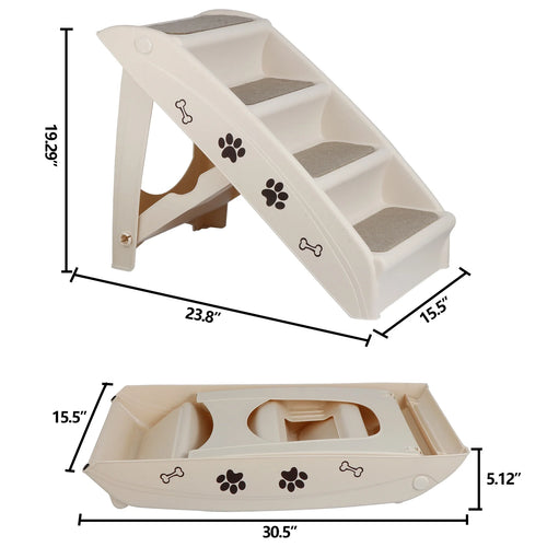 4 Steps Pet Stairs Ladder Washable Foldable Steps for Dogs and Cats